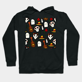 halloween skeleton day of the dead doodle skull Hoodie